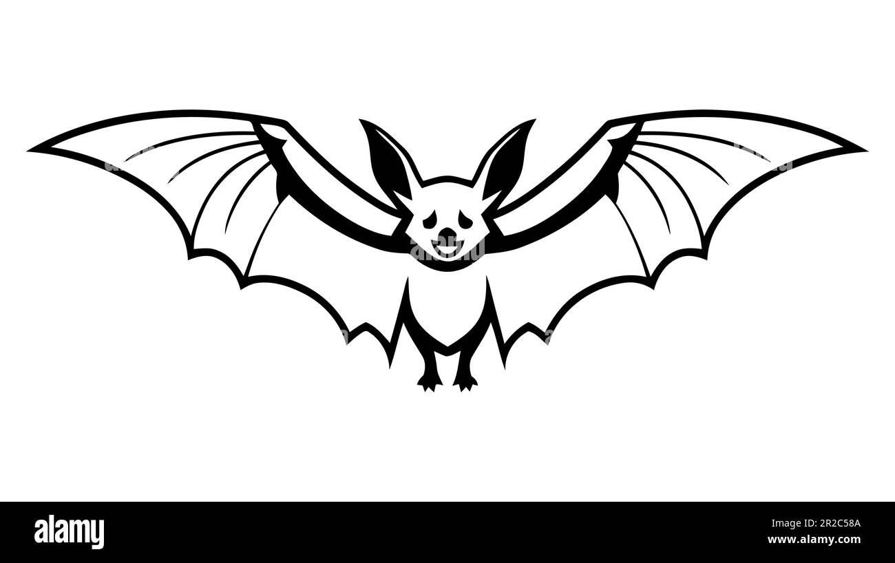 Bat icon illustration on white background. Vector logo Stock Vector ...