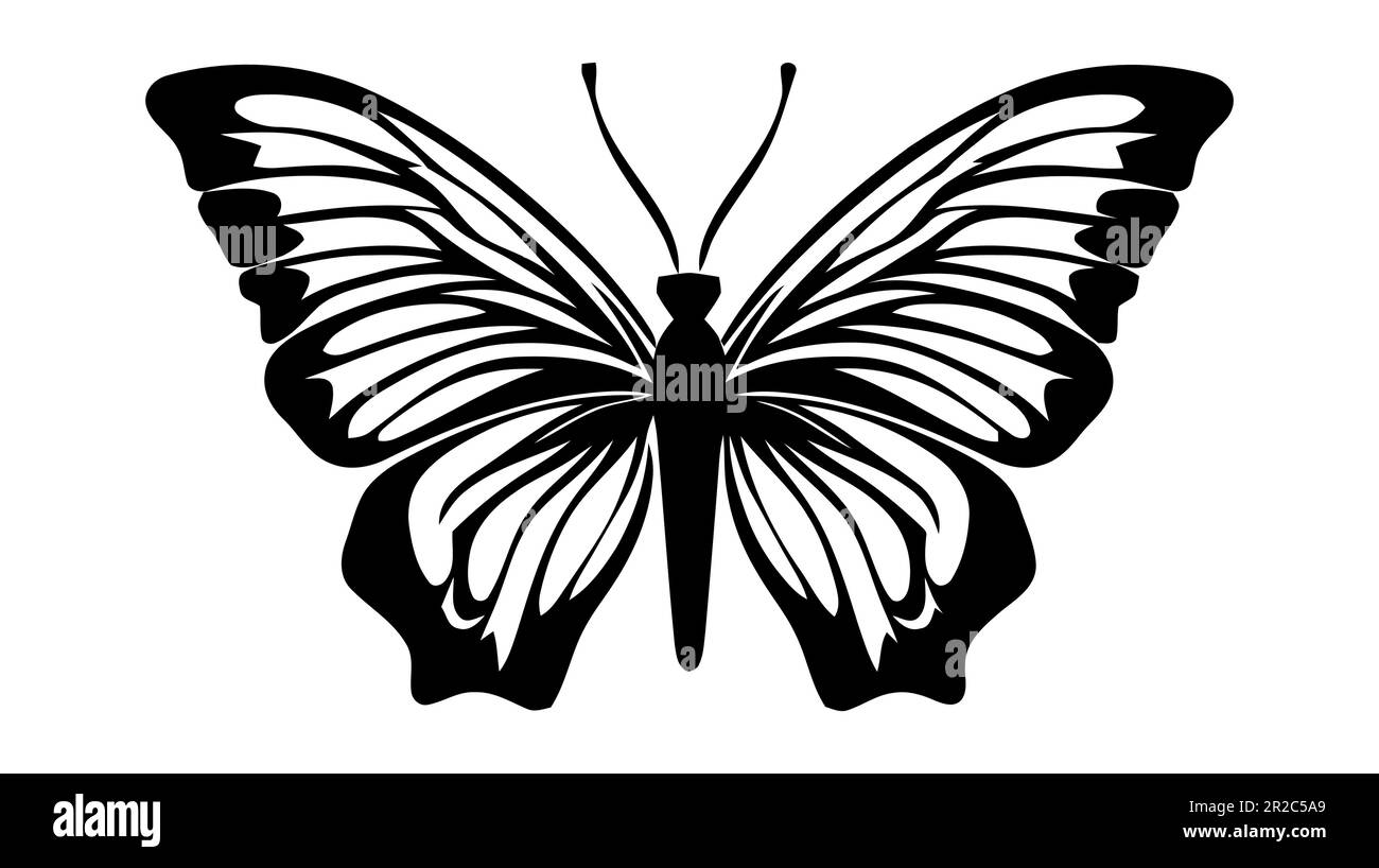 Butterfly Stencil Vector Illustration Stock Illustration