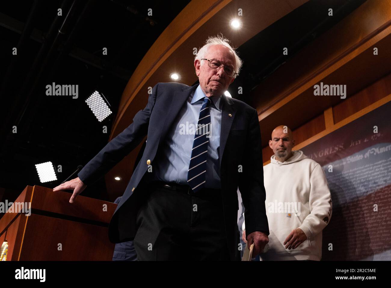 United States Senator Bernie Sanders (Democrat of Vermont) departs a news conference in the Capitol in Washington, DC, Thursday, May 18, 2023. Credit: Julia Nikhinson/CNP /MediaPunch Stock Photo