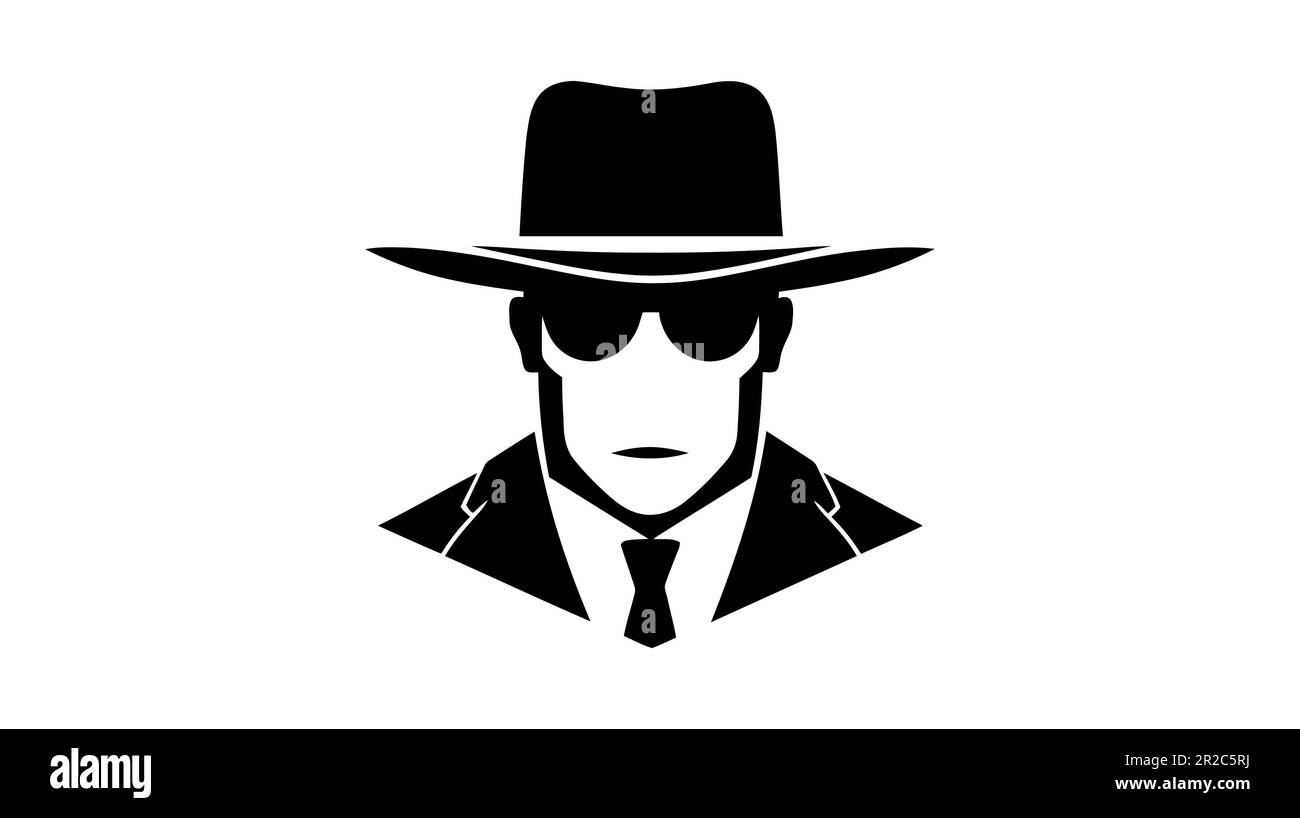 Spy detective design template. Criminal internet hacker logo ...