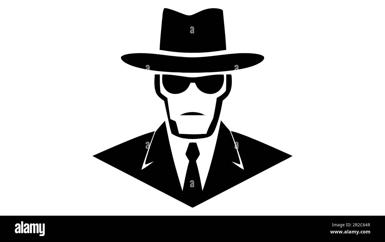 Spy detective design template. Criminal internet hacker logo ...