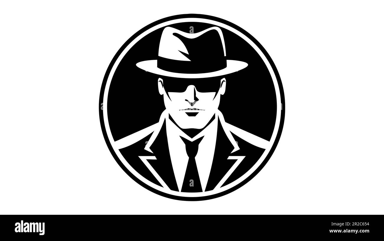 Spy detective design template. Criminal internet hacker logo ...
