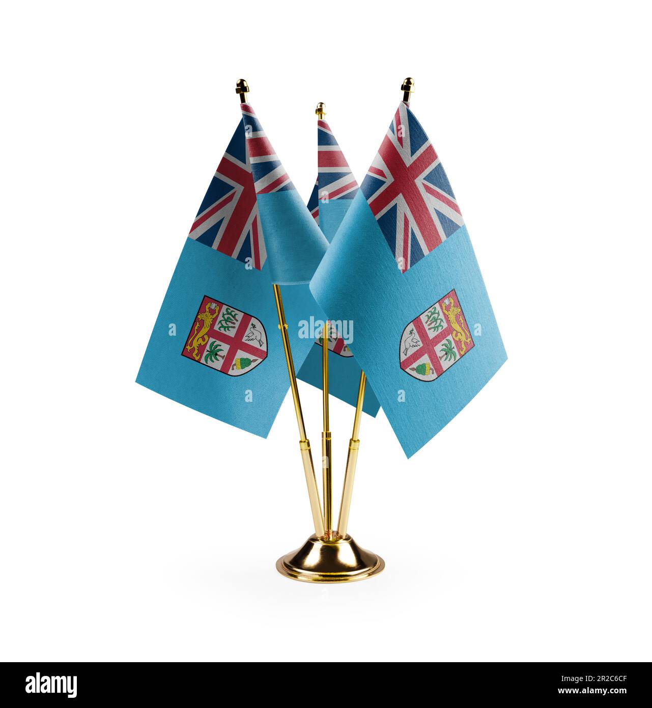 Small national flags of the Fiji on a white background. Stock Photo