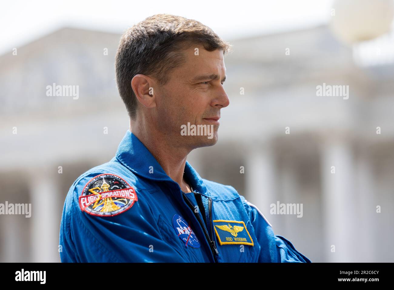 NASA astronaut Reid Wiseman during a news conference about NASA's Artemis II mission outside the Capitol in Washington, DC, Thursday, May 18, 2023. Credit: Julia Nikhinson/CNP /MediaPunch Stock Photo
