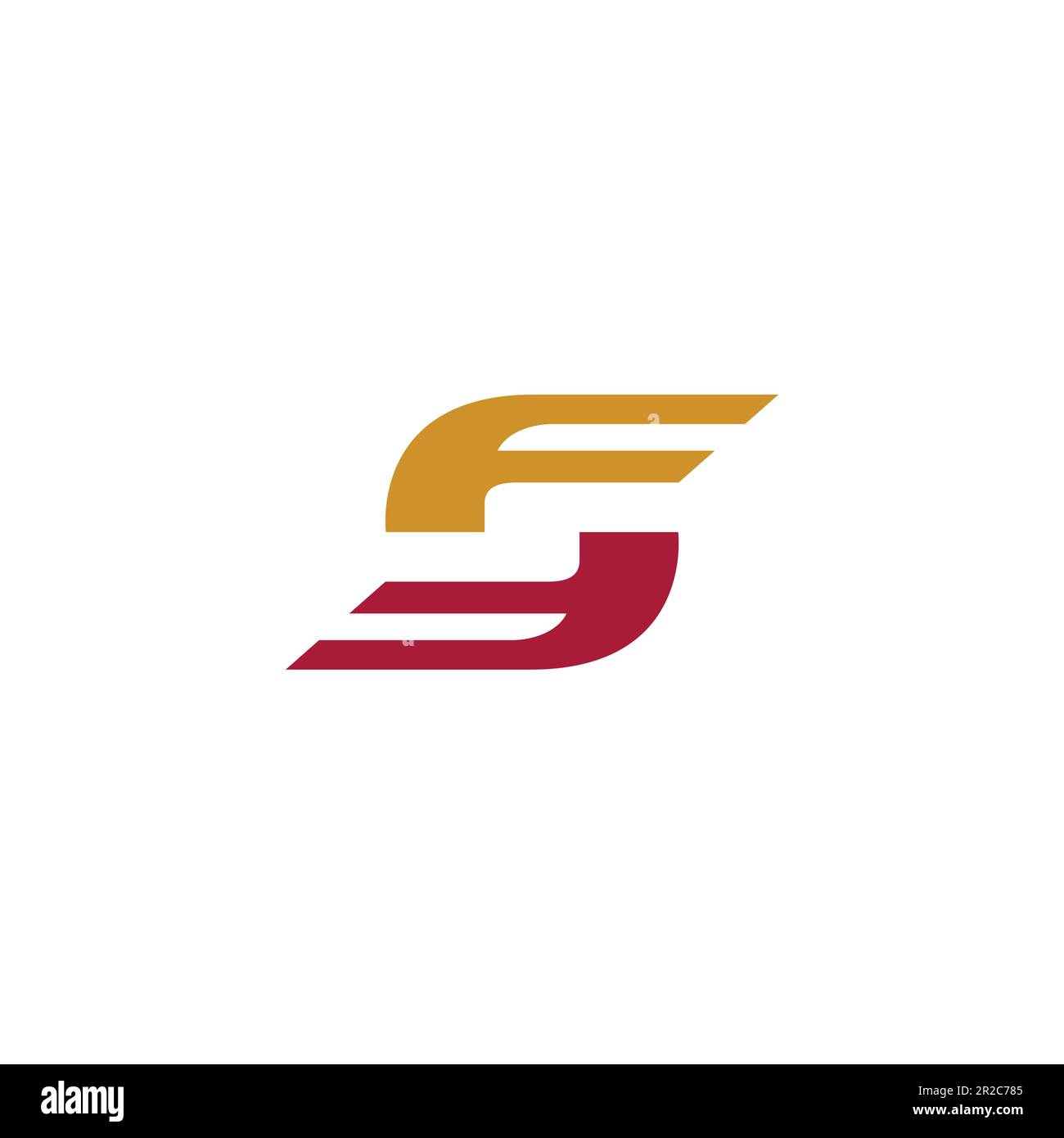 SF Logo Design. Letter F Wing vector Illustration Stock Vector