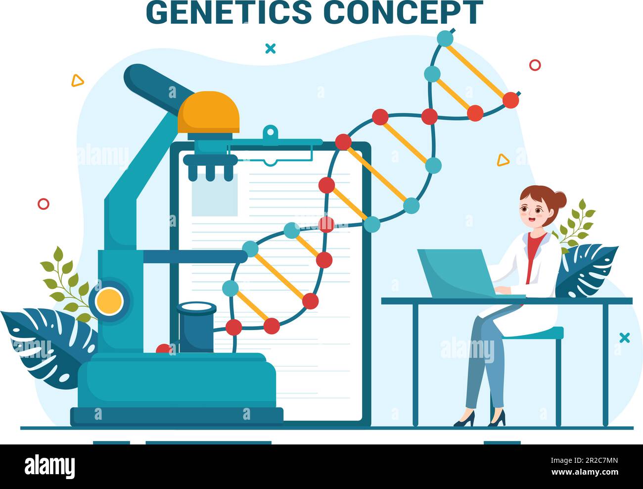 12 Genetic Science Concept Illustration, Genetic
