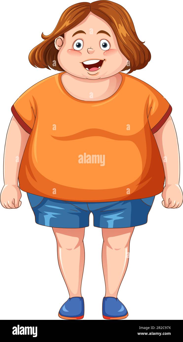Fat woman cartoon character