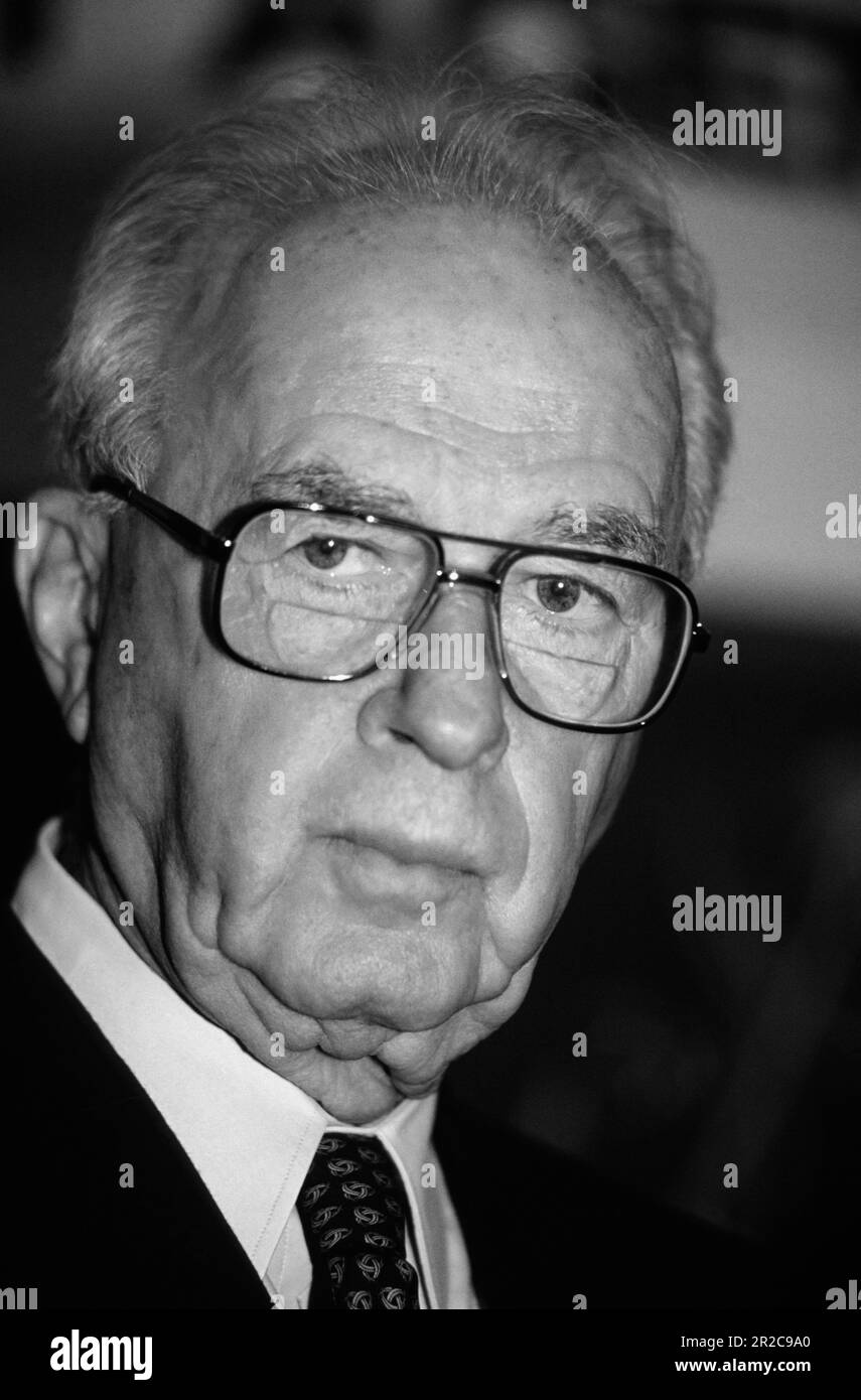 Israeli Prime Minister Yitzhak Rabin (1922-1995) during his four-day visit to Russia in 1994. Stock Photo