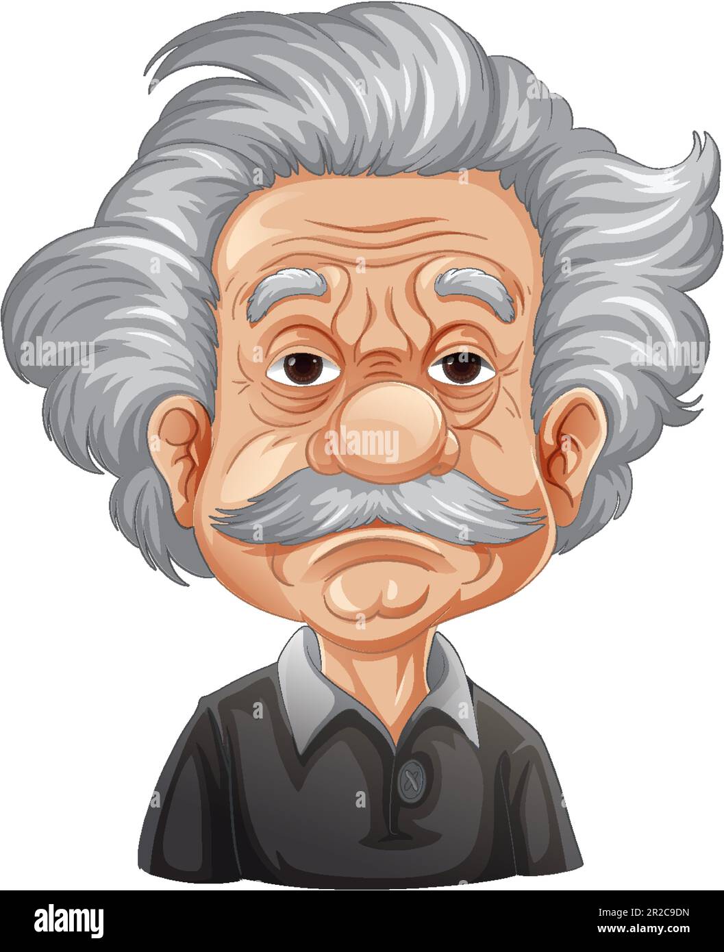 Albert Einstein cartoon character illustration Stock Vector