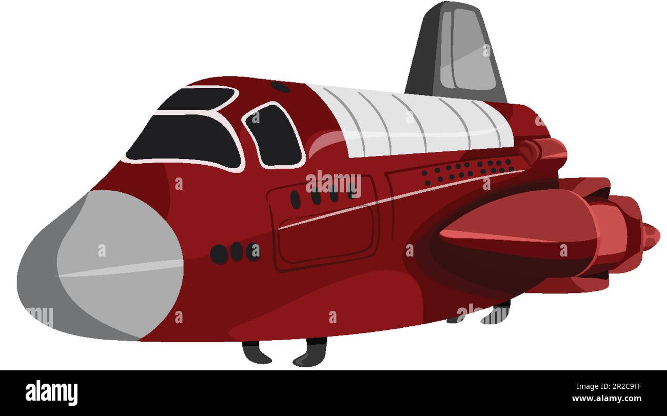 Space Shuttle Isolated on White Background illustration Stock Vector