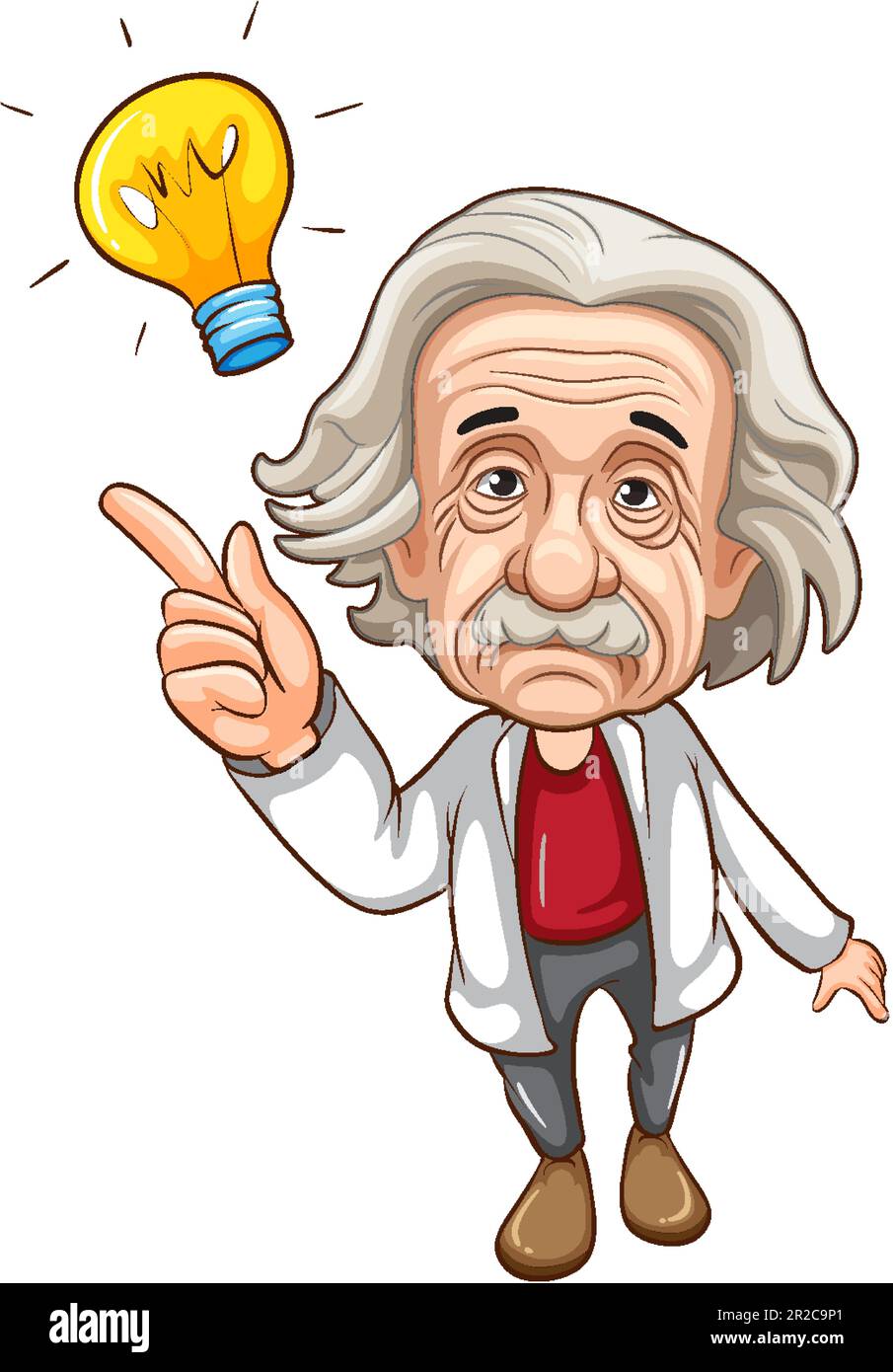 Albert Einstein cartoon character illustration Stock Vector