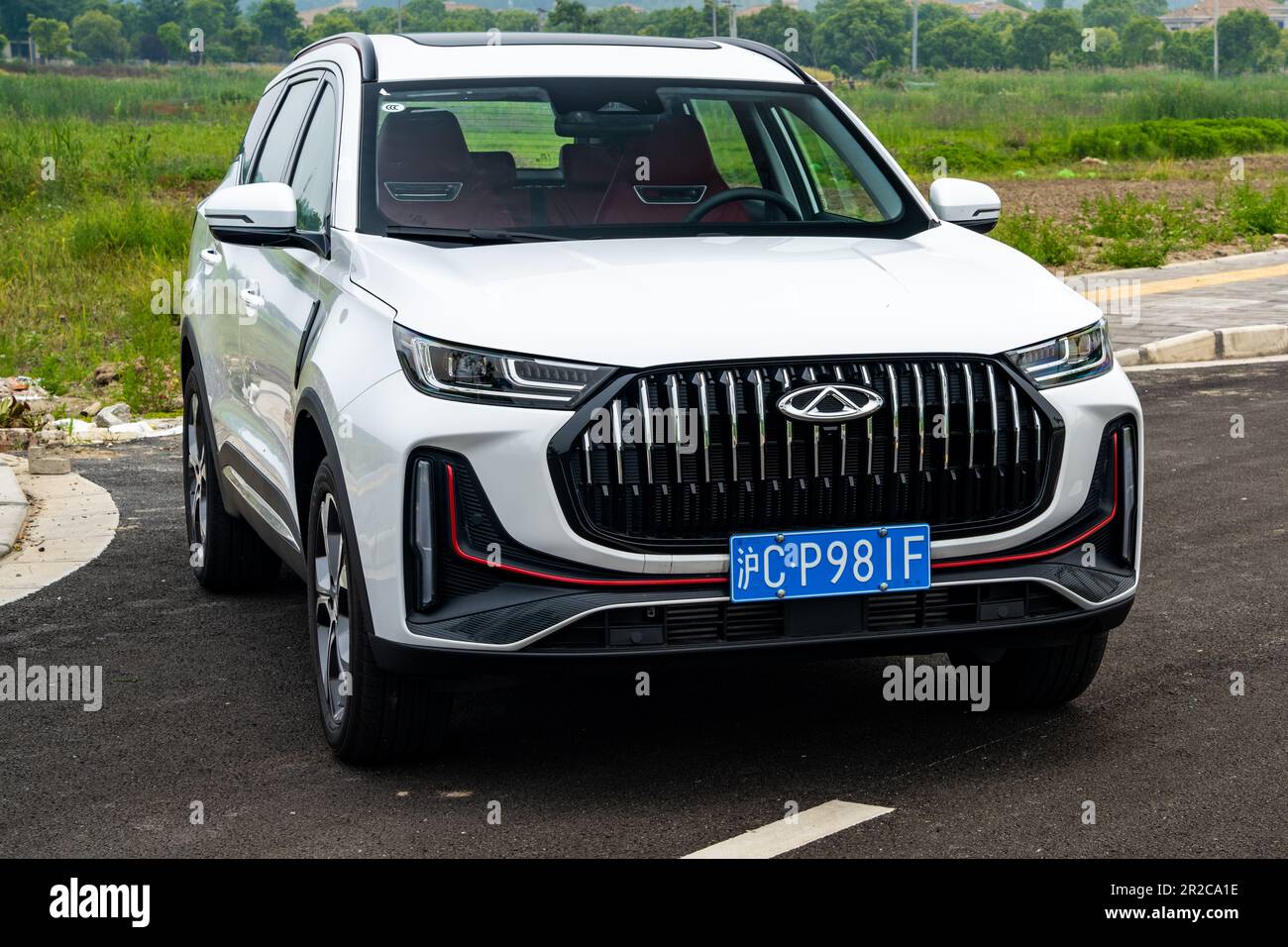 Chery Tiggo 7 Pro (badged at Tiggo 7 Plus for China) SUV car pictured stationary during a test in Shanghai, China. Stock Photo