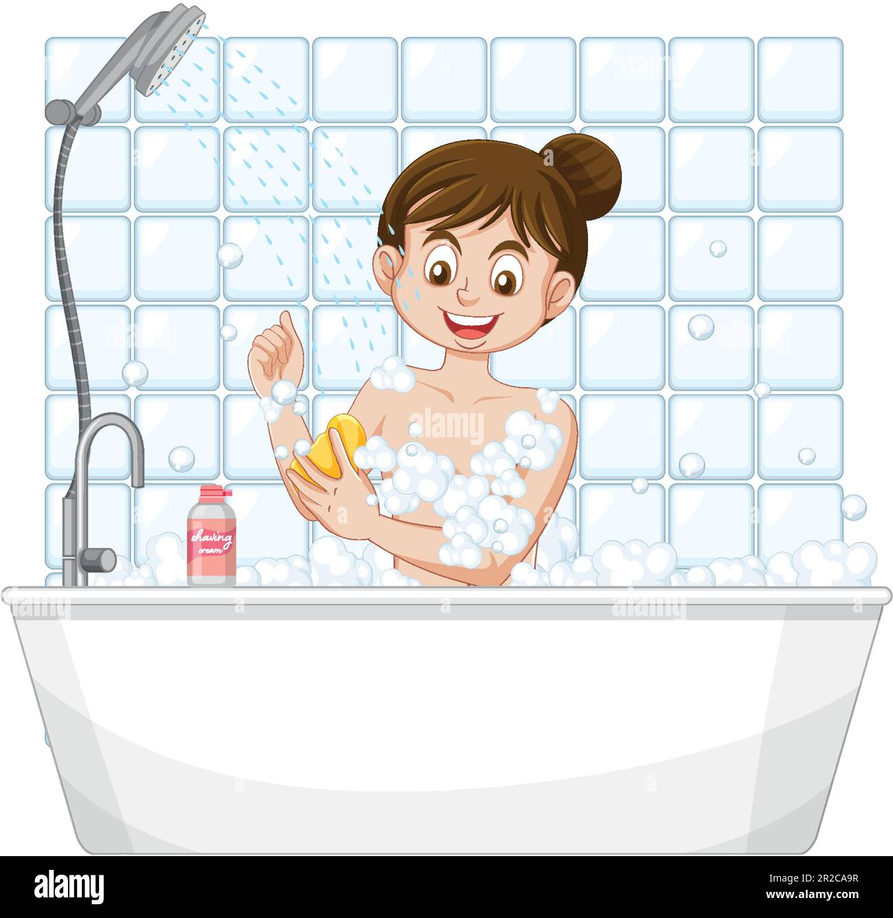 A female teen taking a bath illustration Stock Vector Image & Art Alamy
