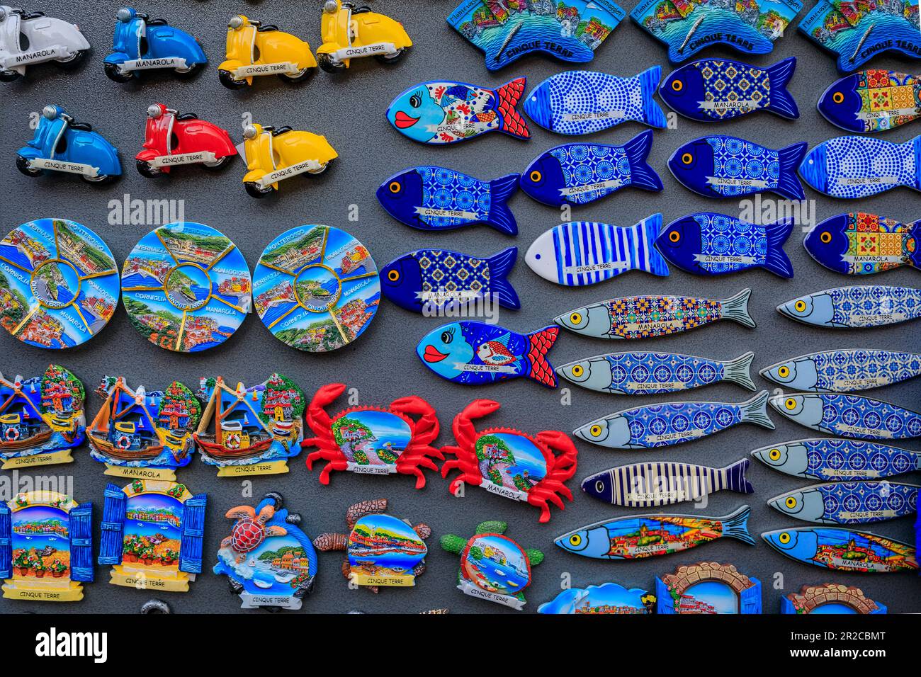 Manarola, Italy June 01, 2022 Colorful souvenir with views