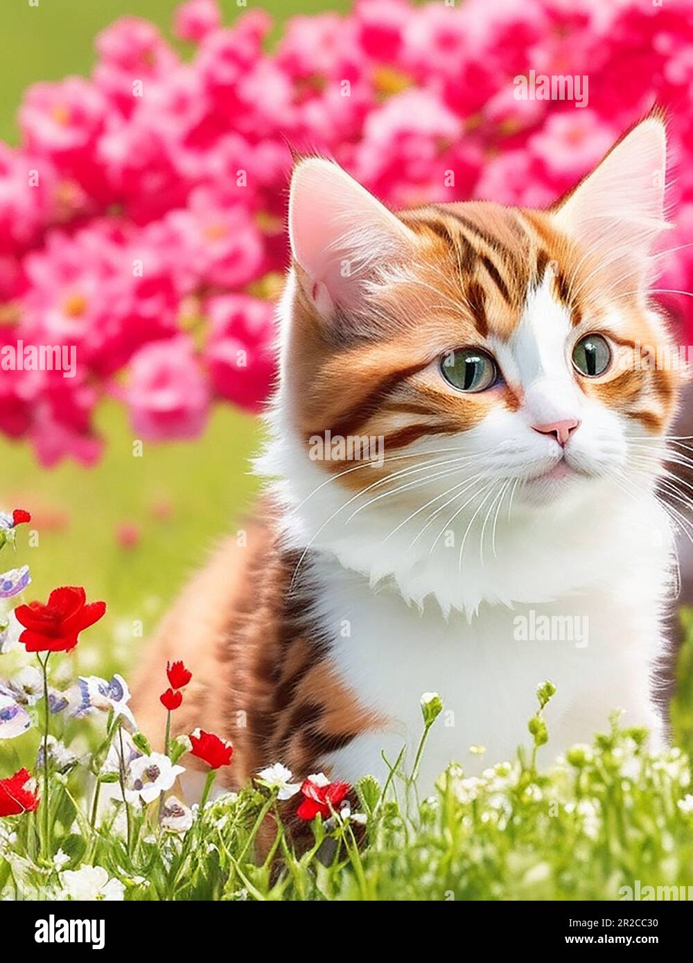 international cat day on August 8th cute cat closeup posing sitting, walking, standing stray danger cat, pet protection, animal eating food Stock Photo