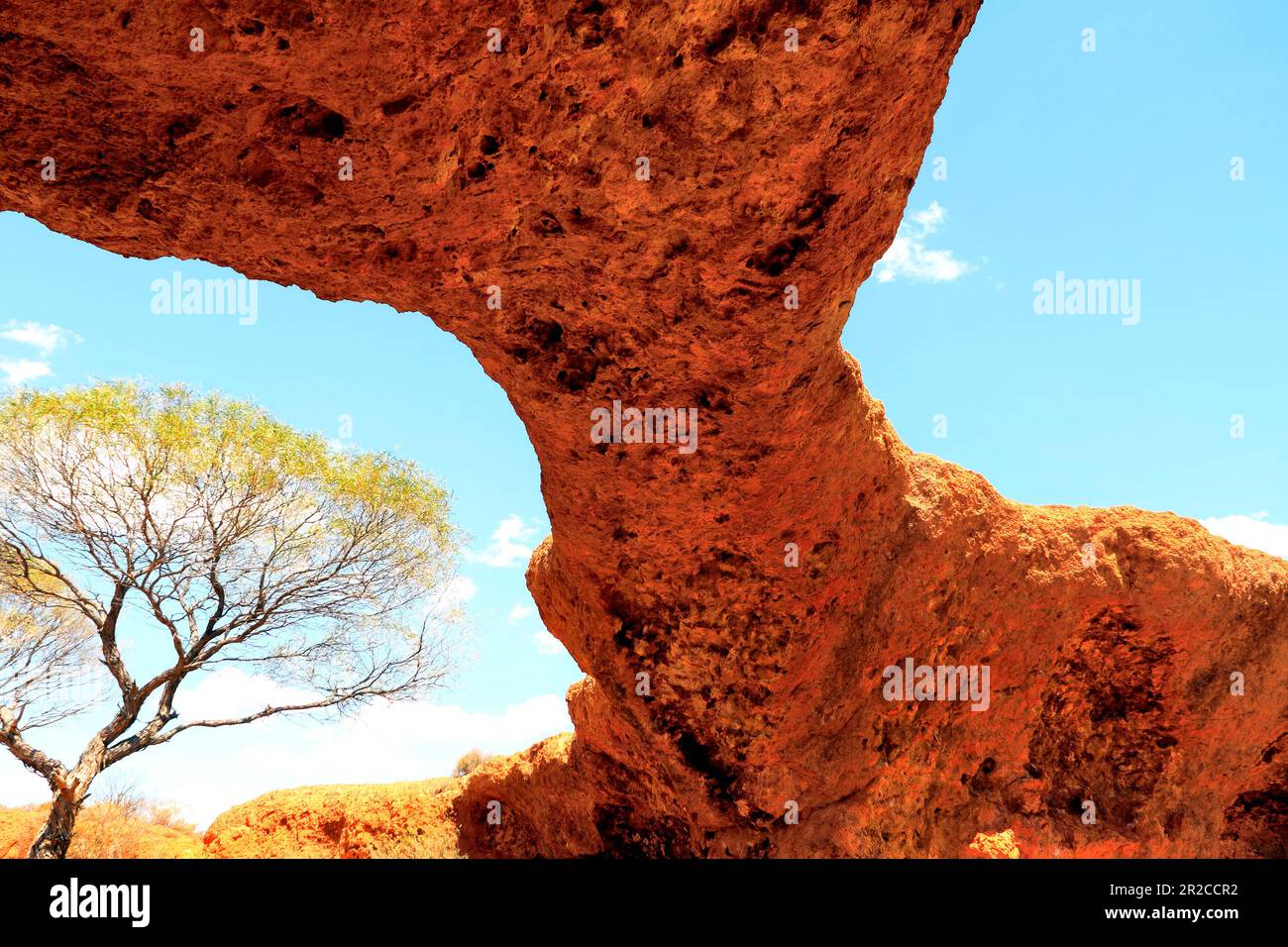 The London Bridge rock formation from underneath, Sandstone,  Gascoyne Murchison, Western Australia Stock Photo