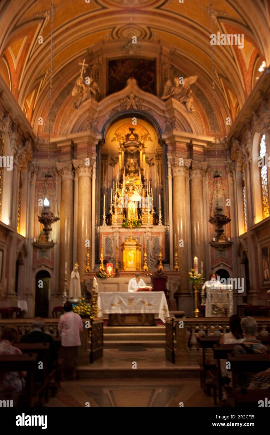 Altar, Church of Saint Anthony, Patron Saint of Lisbon, Lisbon, Portugal Stock Photo