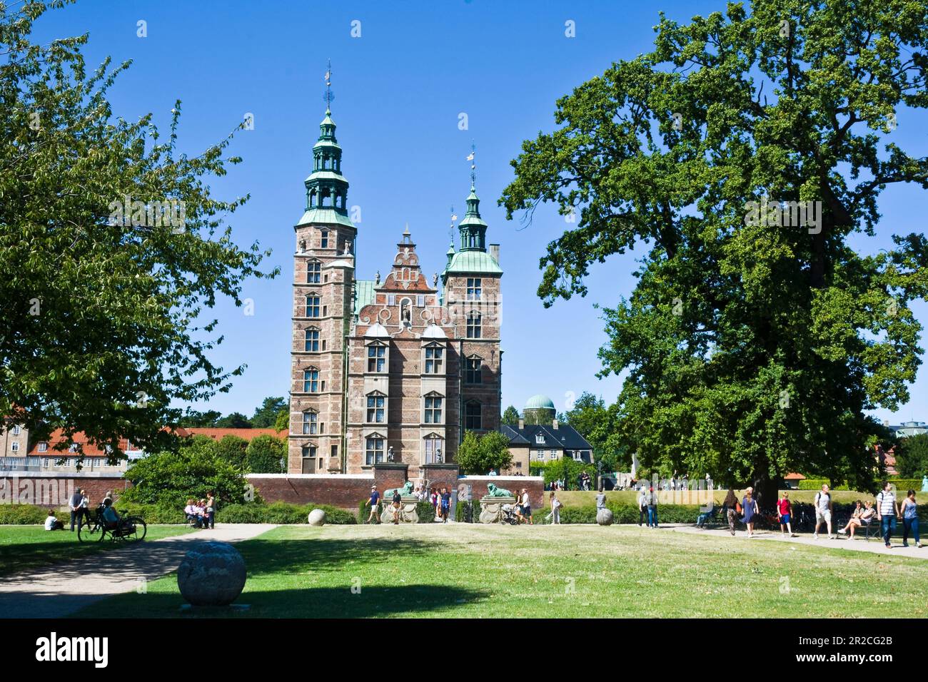 Rosenborg Palace, a landmark of Copenhagen is a famous sightseeing attraction of Denmark Stock Photo