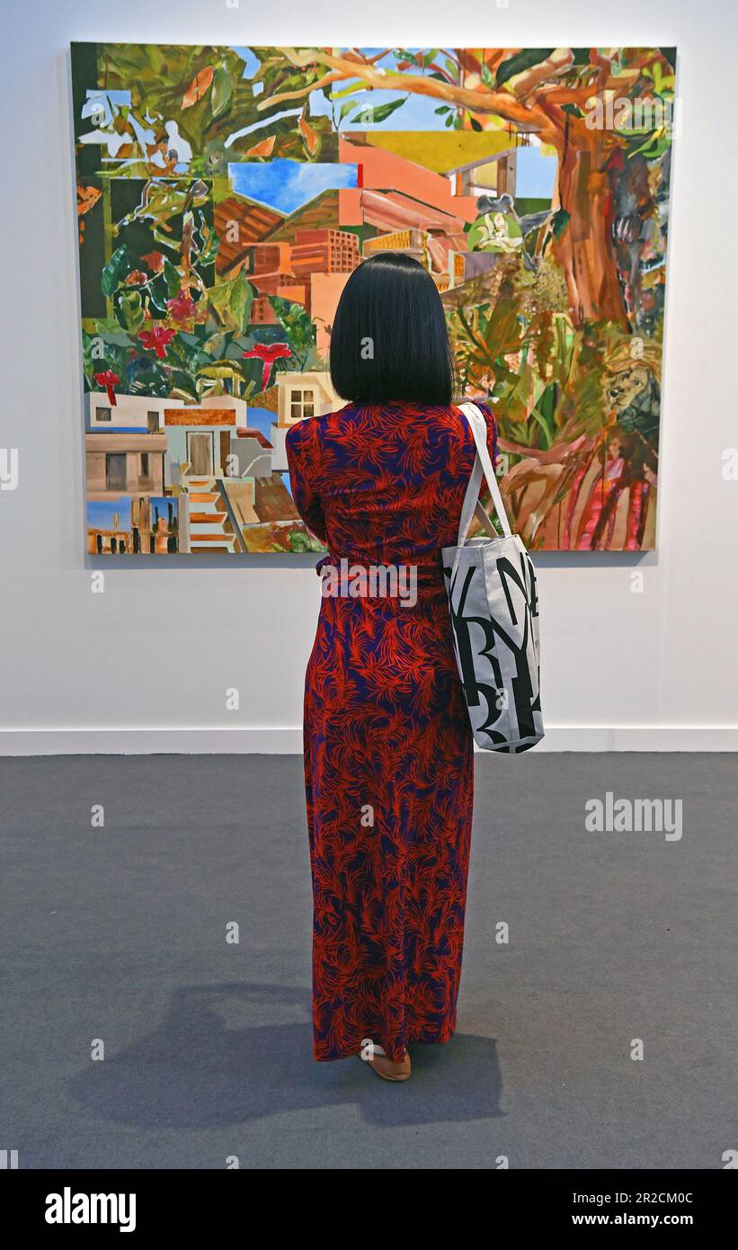 New York, USA. 18th May, 2023. A woman visits the Frieze New York art