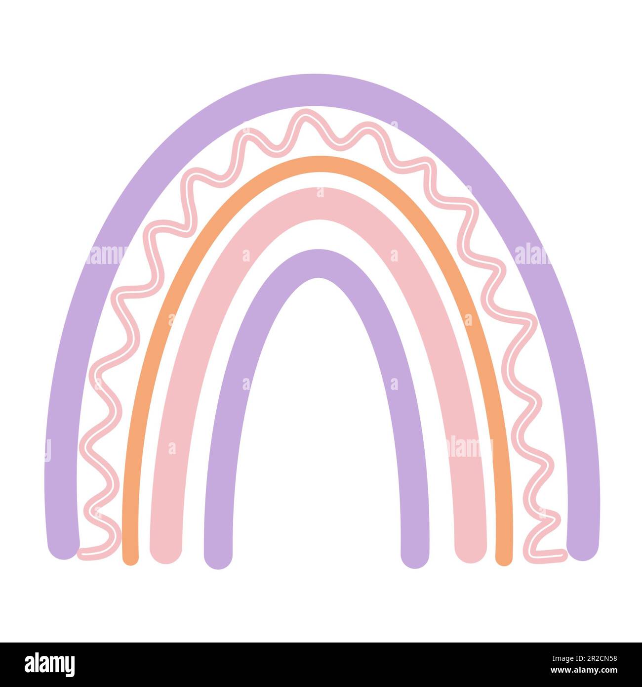 Colorful boho rainbow. Easter Day rainbow illustration isolated on white background.Easter element clipart,birthday,greeting,invitation. Stock Photo