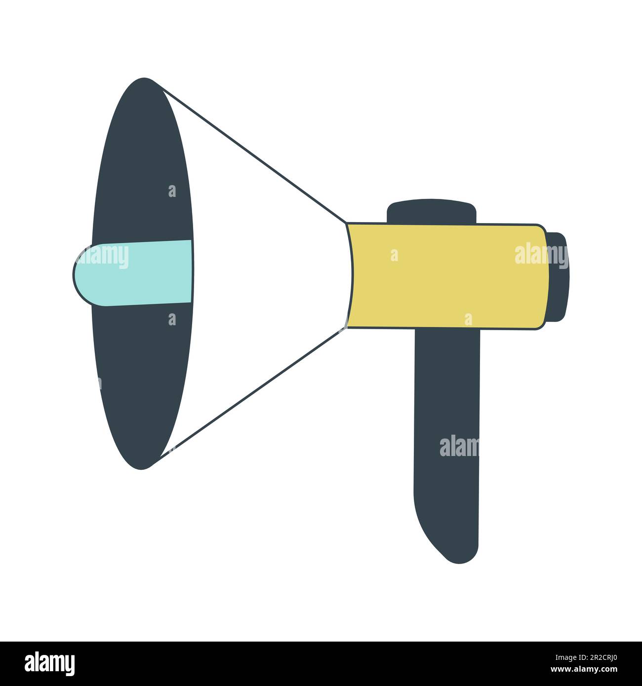 Megaphone business flat line color isolated vector object Stock Vector