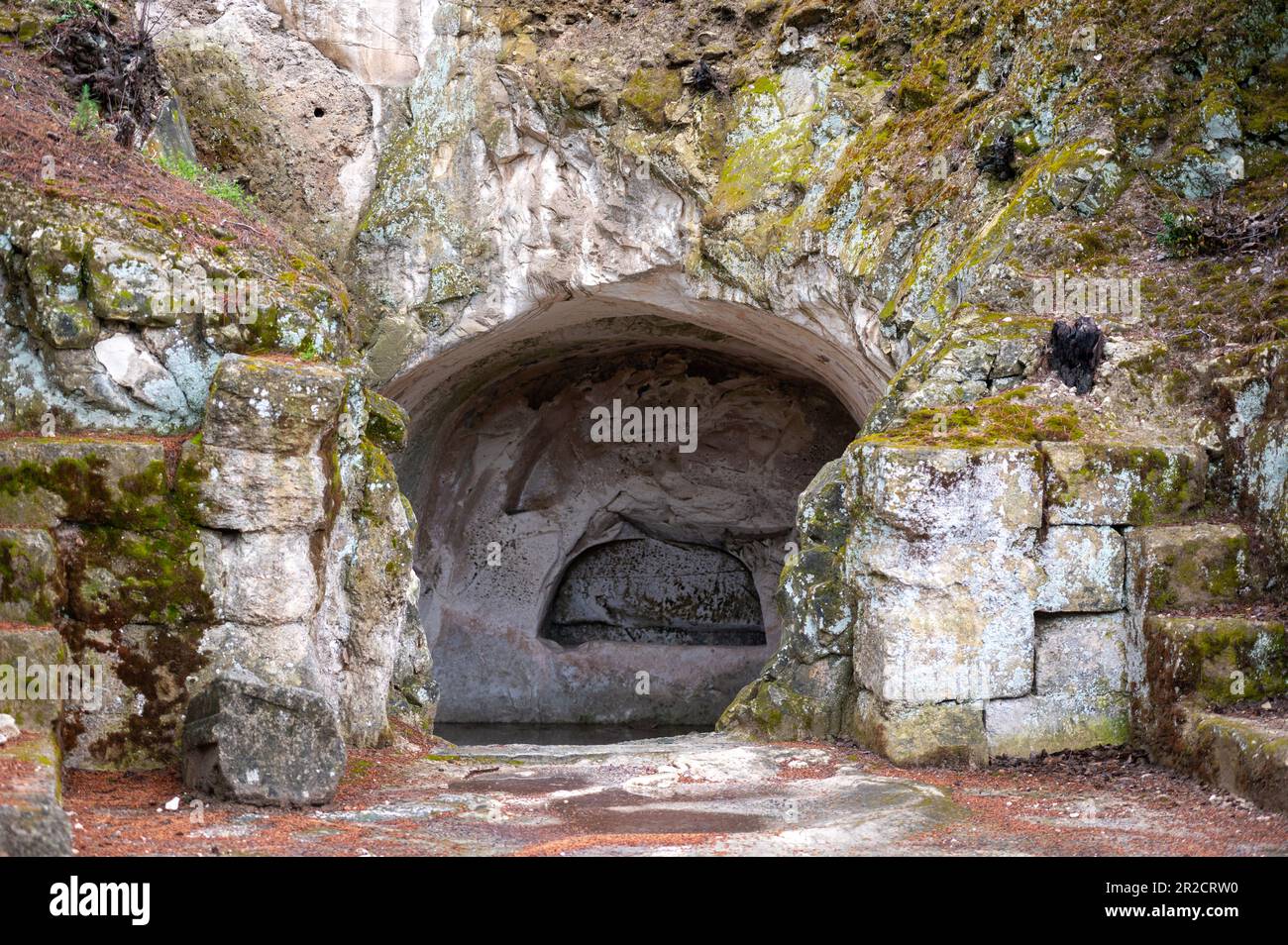 A burial cave from the 2nd century in Bet-Shearim national park in Israel. Stock Photo
