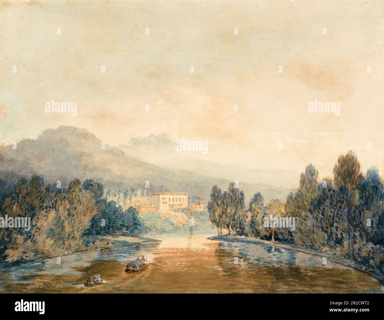 JMW Turner, Villa Salviati on the Arno, landscape painting 1796-1797 Stock Photo