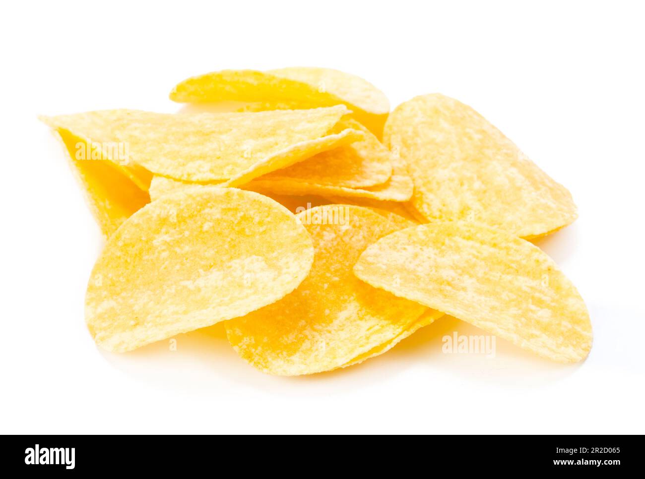 yellow potato chips isolated on white Stock Photo Alamy