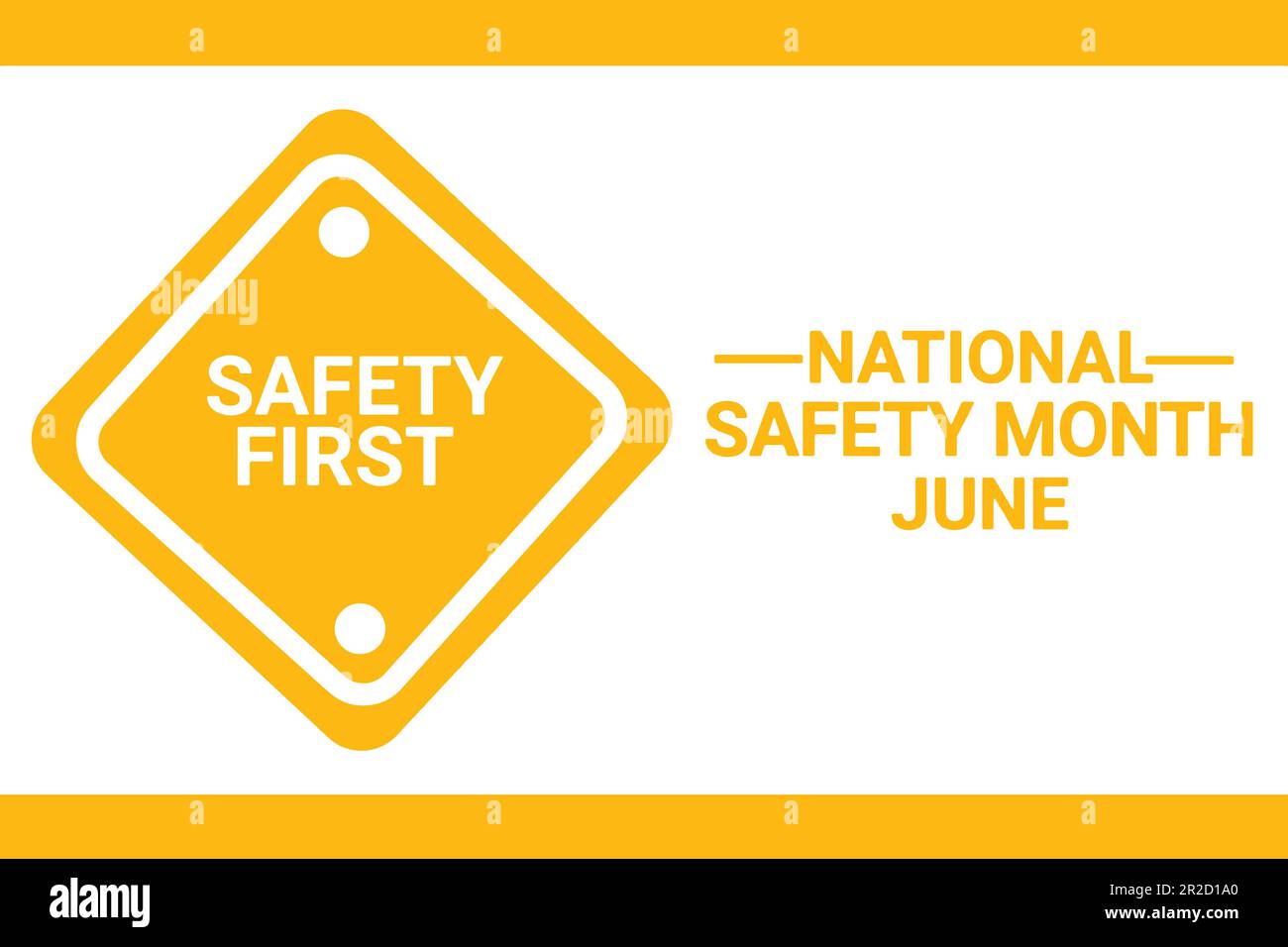 National Safety Month. June. Vector illustration. Design for banner, poster or print Stock