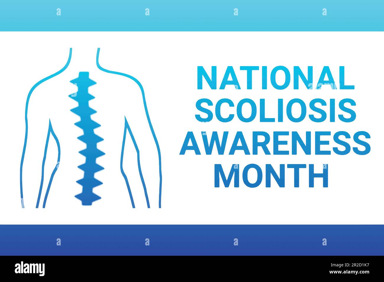 National Scoliosis Awareness Month. Holiday concept. Template for background, banner, card, poster with text inscription. Vector illustration Stock Vector