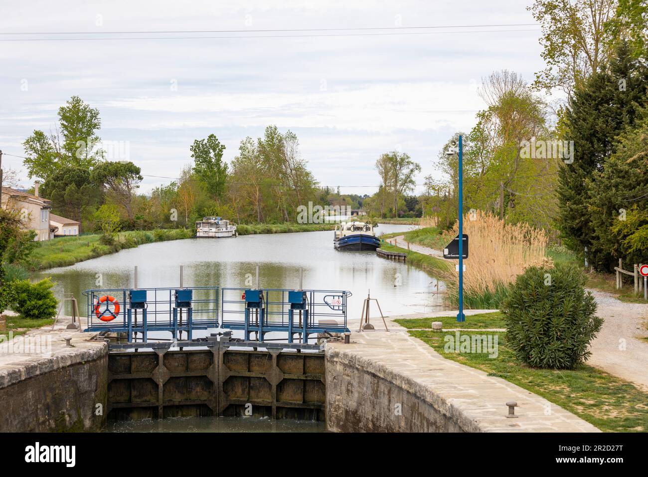 Sluiice gate at Canal du Midi, France Stock Photo