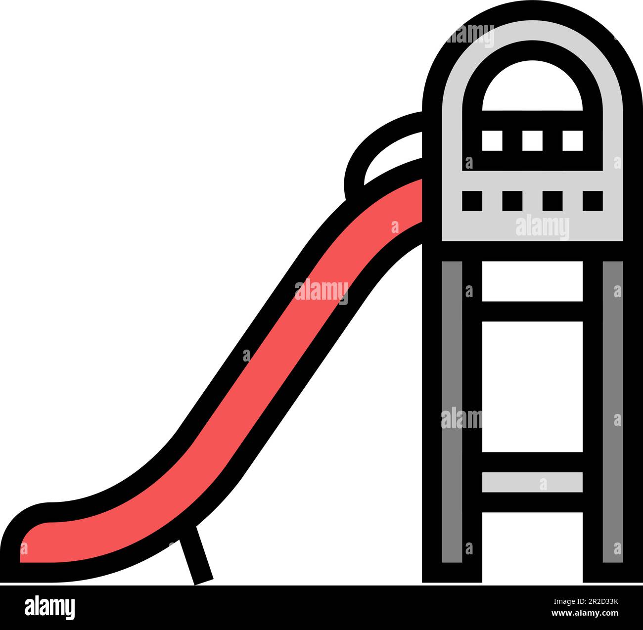 open slide park outdoor kid play color icon vector illustration Stock