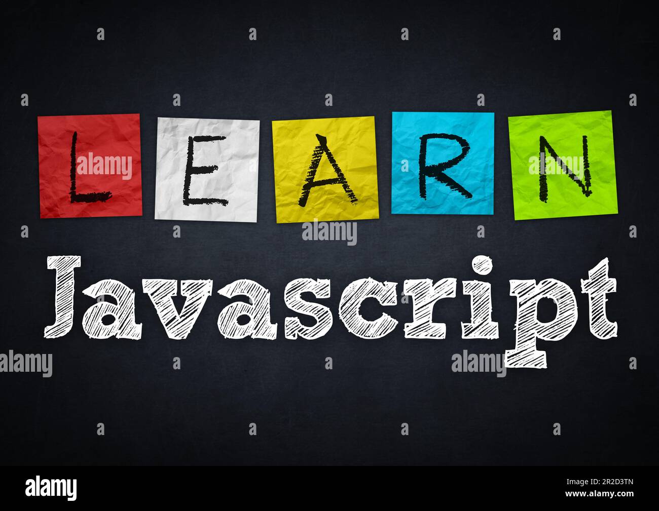 Learn Javascript - programming language Stock Photo