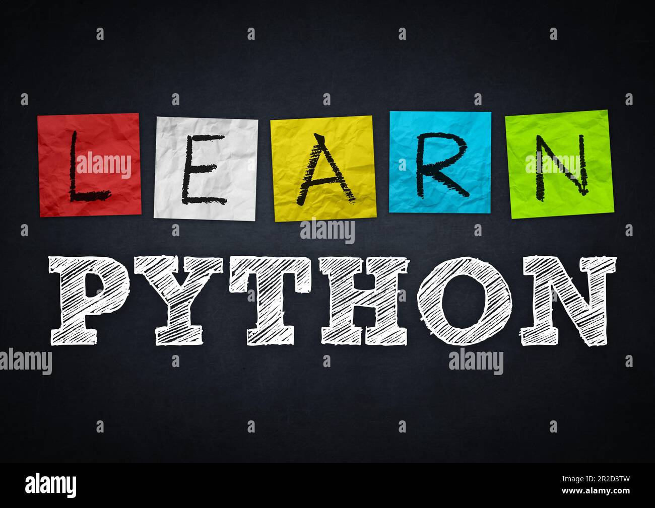 Learn Python - programming language Stock Photo