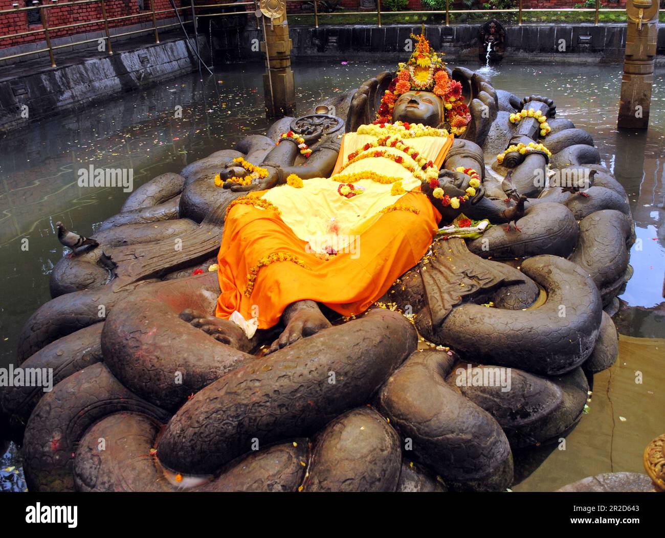 Sculpted relief showing Anantashayi Vishnu (The Hindu god Vishnu sleeping  on a serpent) Detail from..., Stock Photo, Picture And Rights Managed  Image. Pic. IAM-WHA-078-0016 | agefotostock