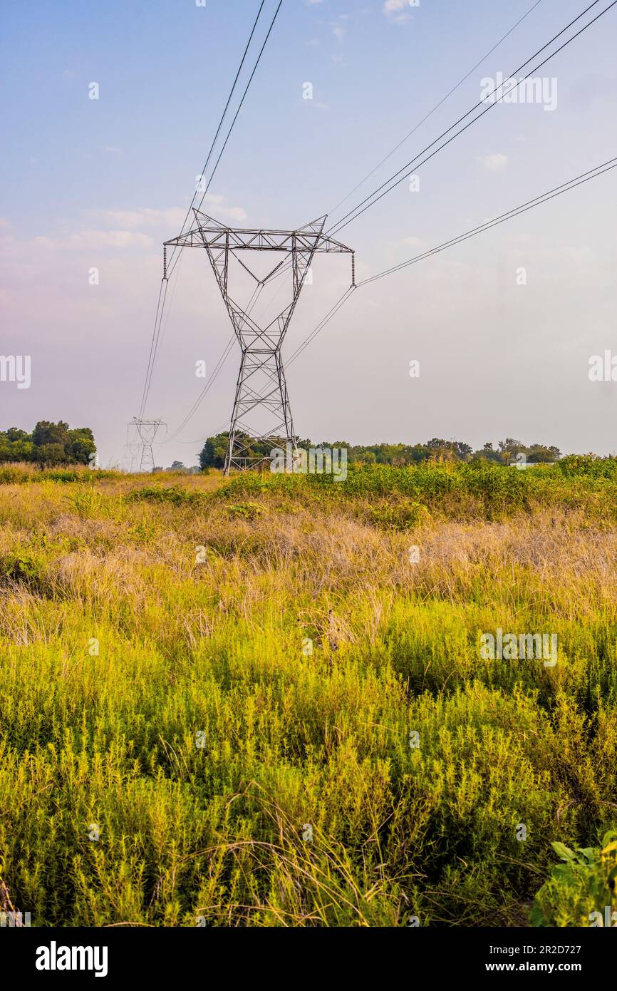 Power transmission tower in Texas Stock Photo Alamy