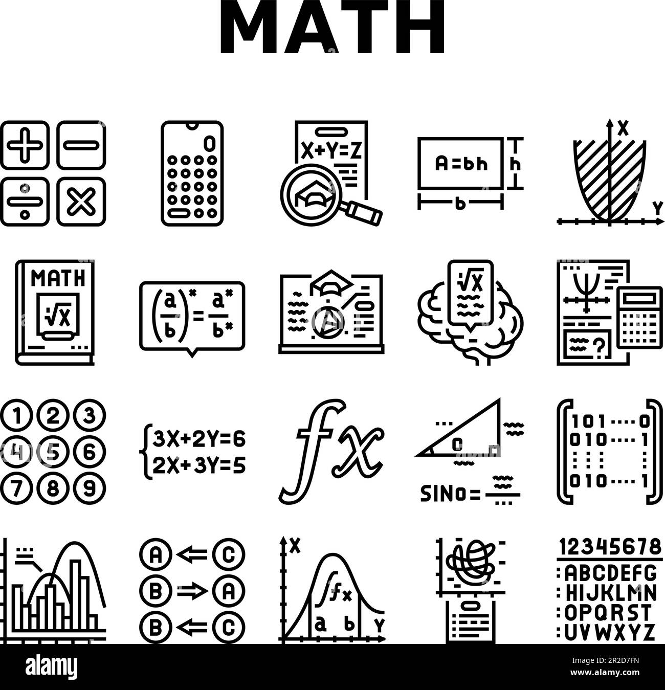 math education school science icons set vector Stock Vector Image & Art ...