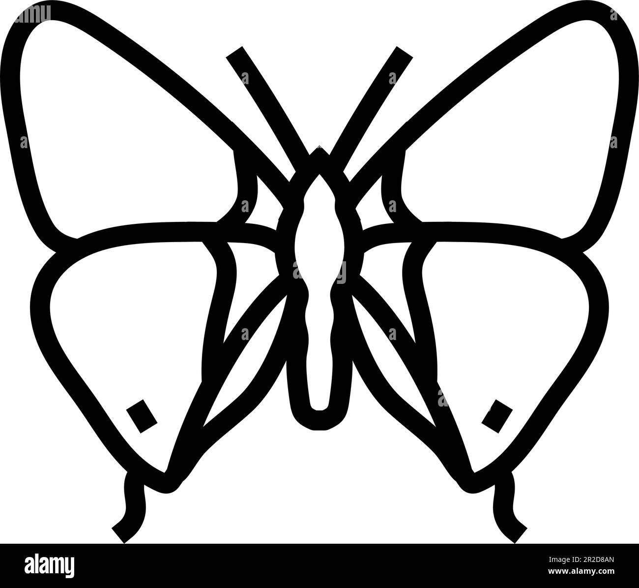 long tailed blue spring line icon vector illustration Stock Vector