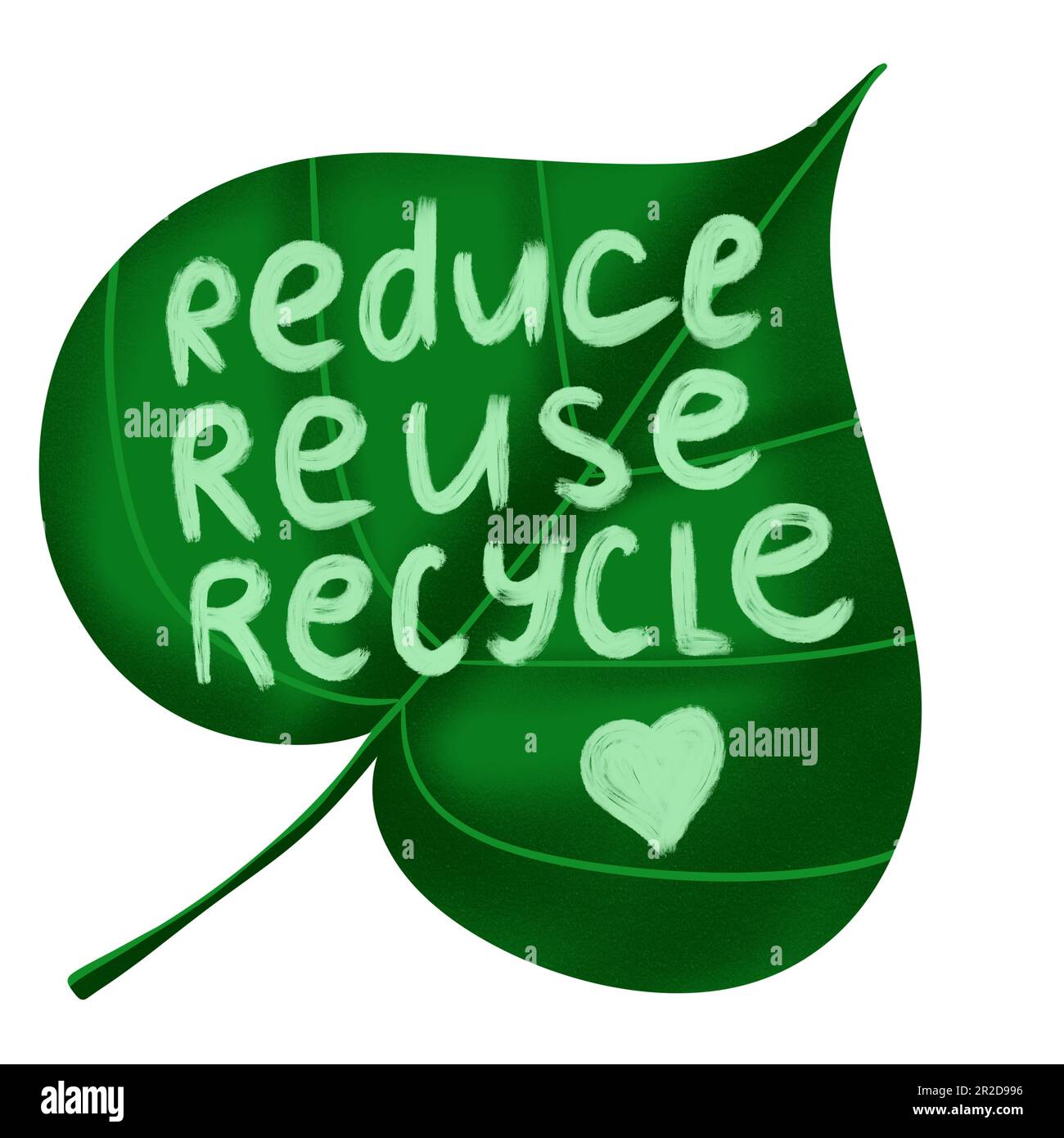 Hand drawn illustration of reduce reuse recycle ecological concept on