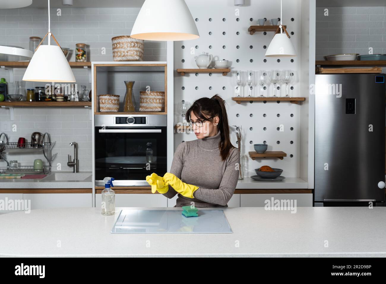 Young woman apartment owner for rent has rented out the apartment to