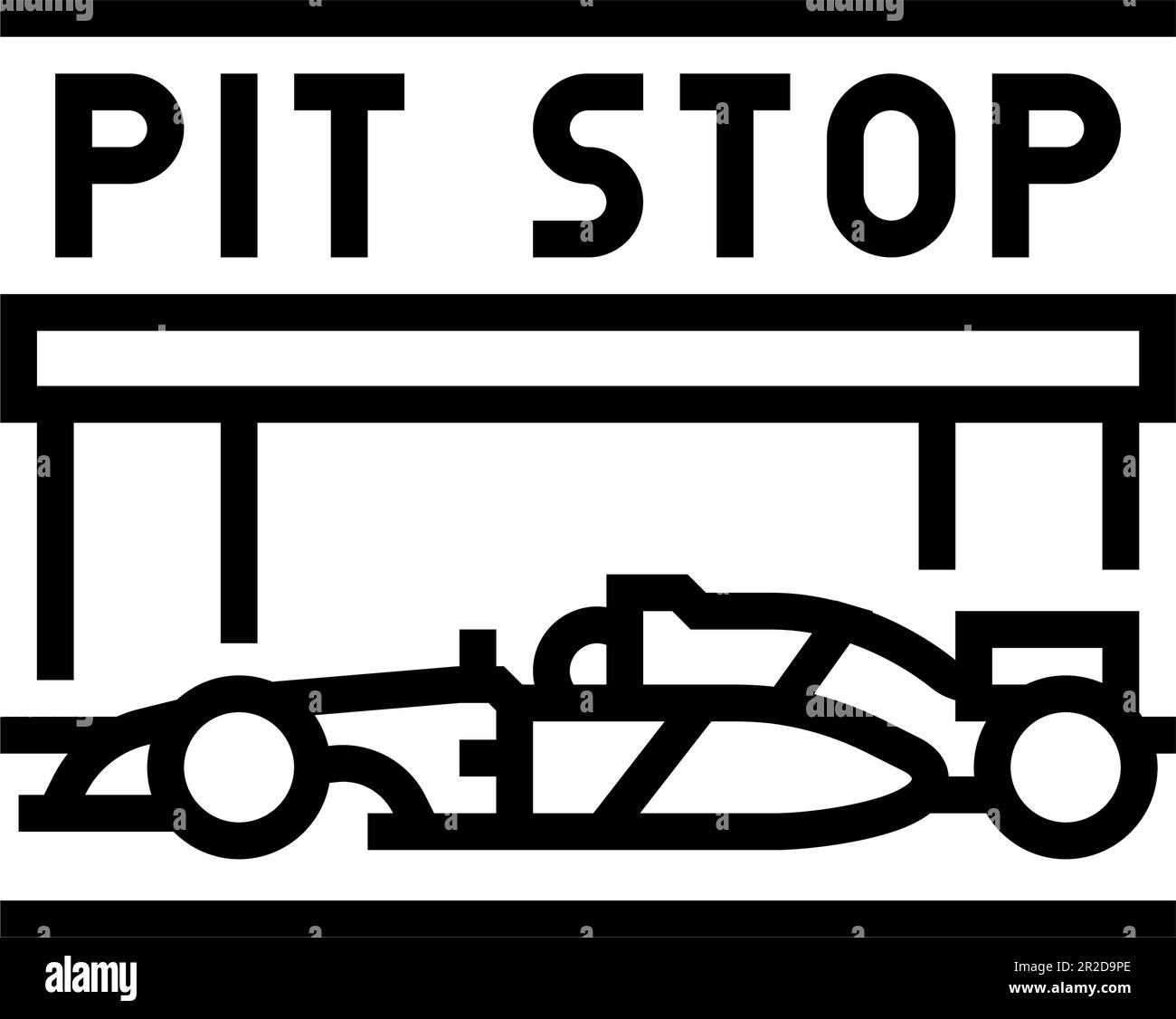 pit stop vehicle speed auto line icon vector illustration Stock Vector