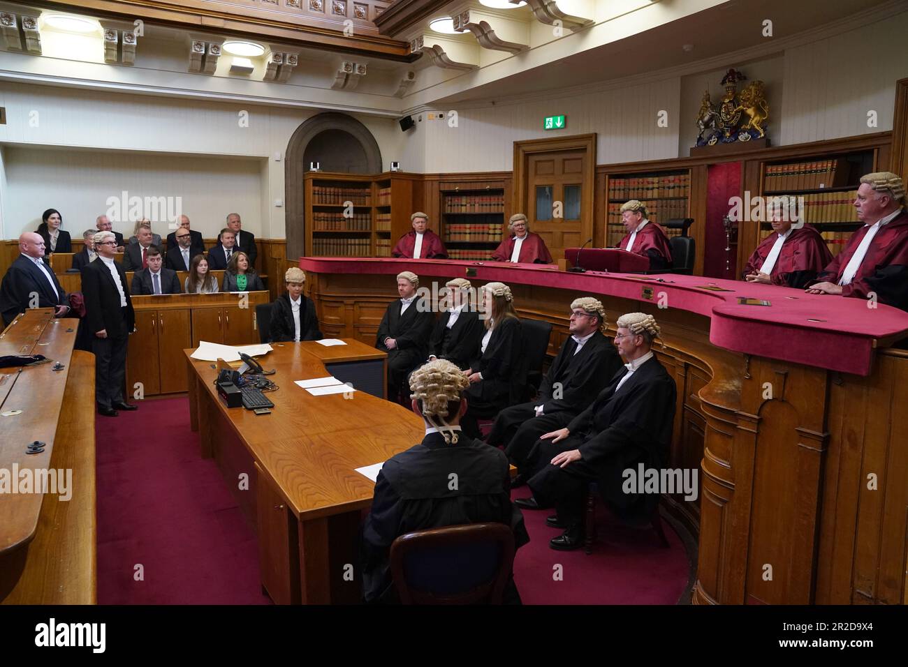 Lord Carloway presides over a proceedings where Sheriff Principal Craig Turnbull (left) is installed as a Senator of the College of Justice during a ceremony in Court 1 at Parliament House, Edinburgh. Picture date: Friday May 19, 2023. Stock Photo