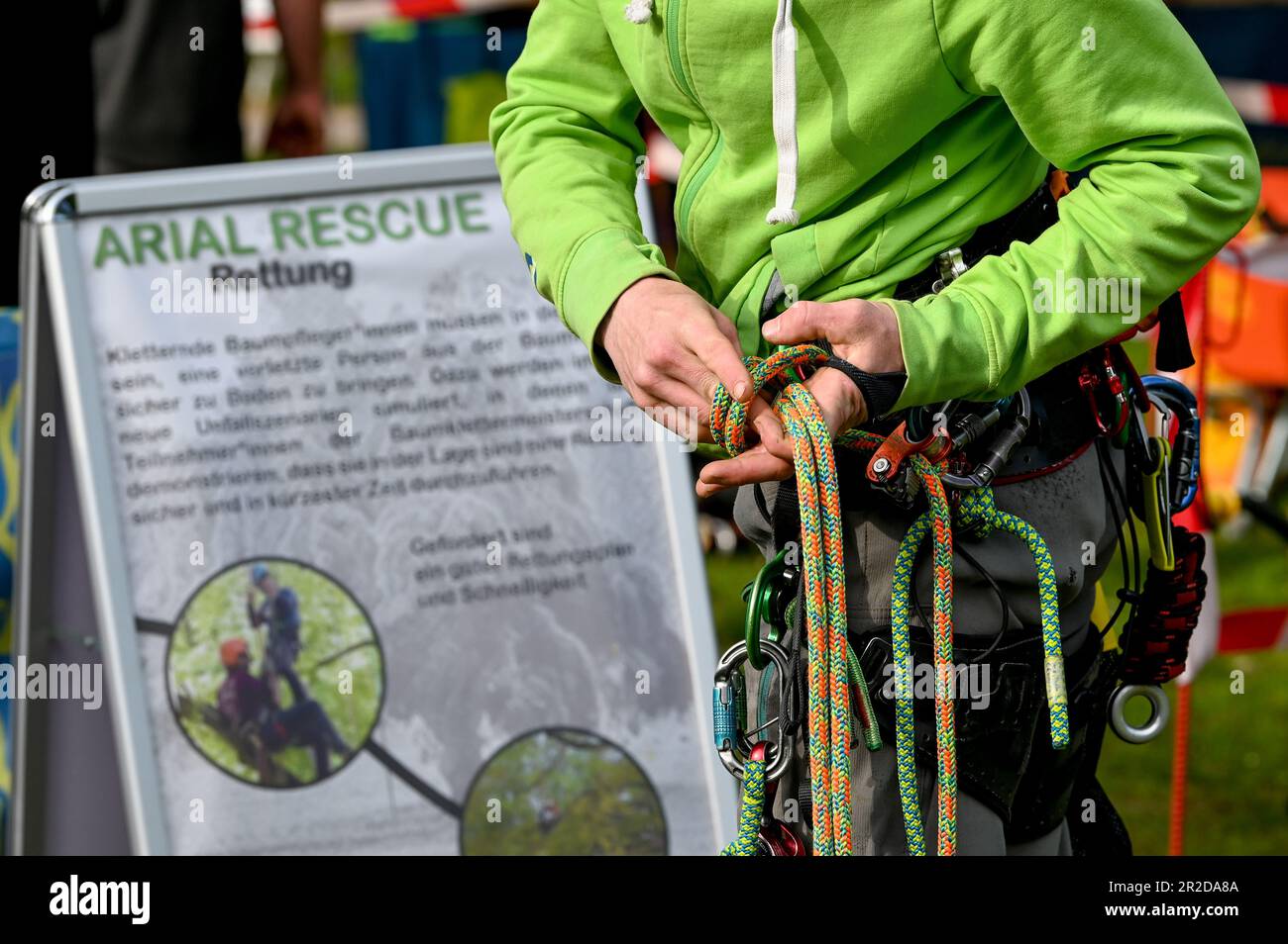 19 May 2023, SaxonyAnhalt, Schönebeck A participant of the German