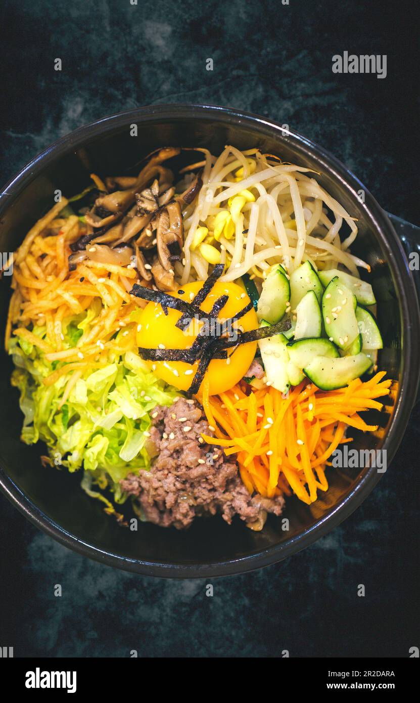 Bibimbap, Korean traditional dish. Stock Photo