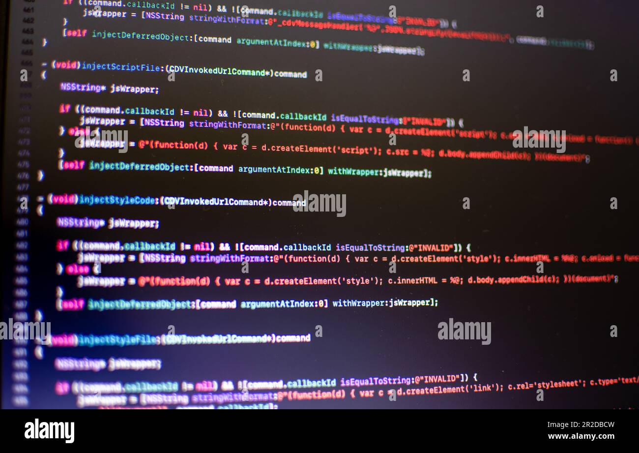 Programming source code Programmers coding apps for use with Internet ...