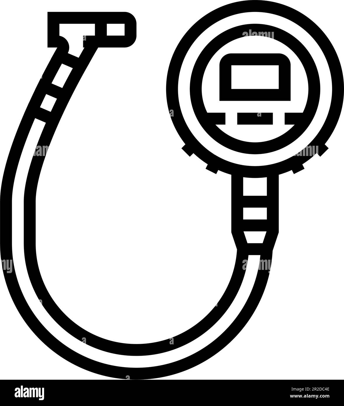 tire pressure gauge vehicle line icon vector illustration Stock Vector