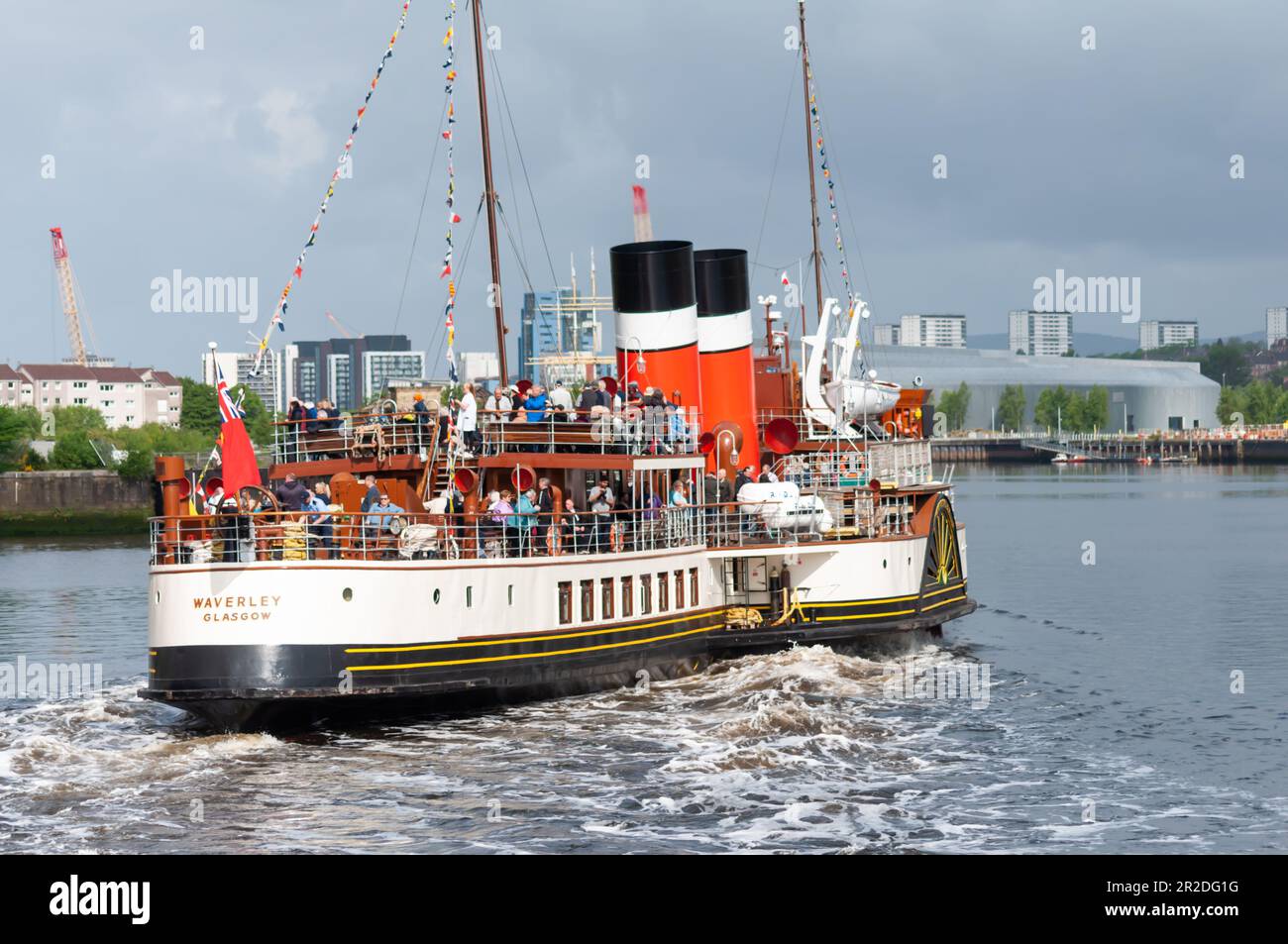 Glasgow, Scotland, UK. 19th May, 2023. PS Waverley, the world's last 