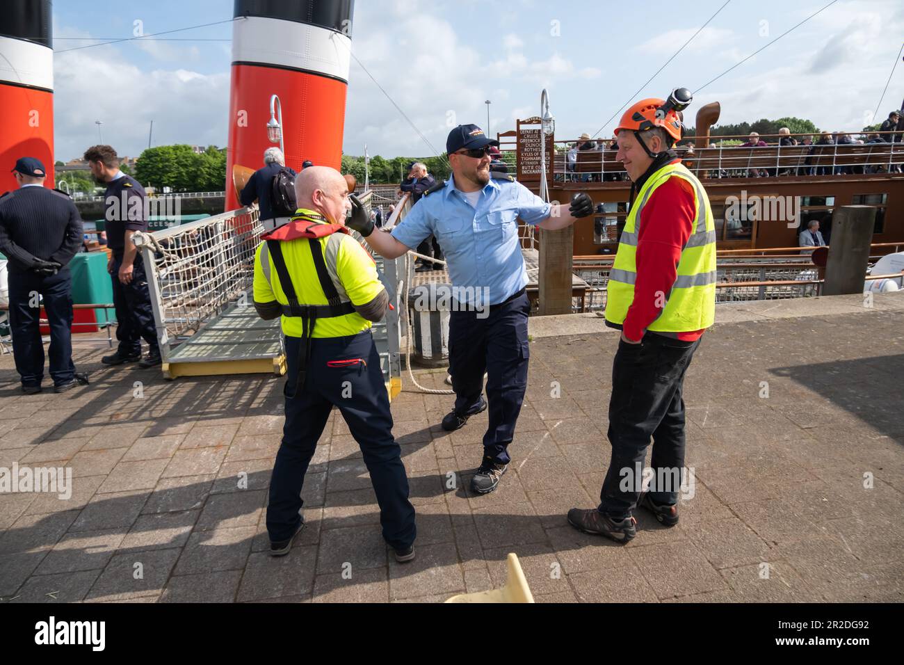 Glasgow, Scotland, UK. 19th May, 2023. PS Waverley, the world's last seagoing paddle steamer