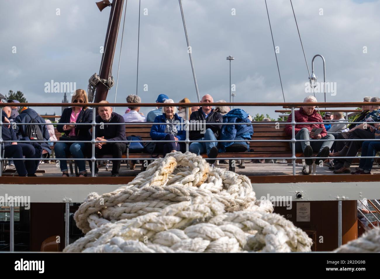 Glasgow, Scotland, UK. 19th May, 2023. PS Waverley, the world's last seagoing paddle steamer