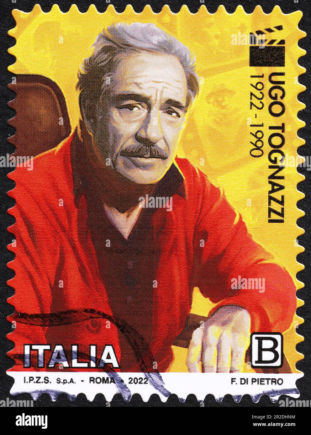 Italian actor Ugo Tognazzi on postage stamp Stock Photo